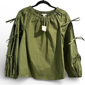 Free assembly Green Bow Detailed Long Sleeve Blouse- Size XSmall